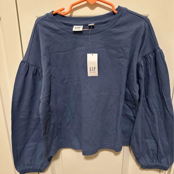 GAP Other - Brand new with tags girls size 6/7 blue puff sleeve GAP shirt